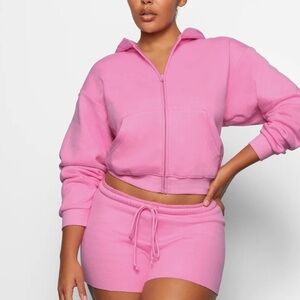 SKIMS | Tops | Skims Womens M Cotton Fleece Zip Up Hoodie